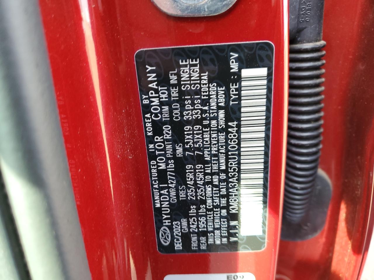 2024 Hyundai Kona N Line VIN: KM8HA3A35RU106844 Lot: 82405564