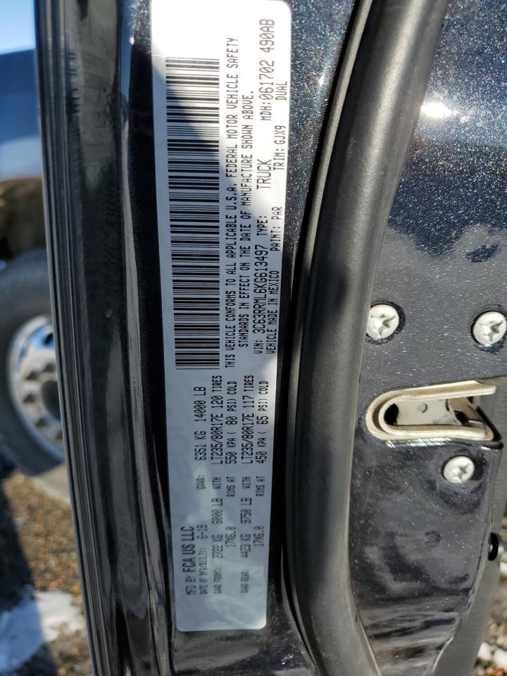 2019 Ram 3500 Laramie VIN: 3C63RRML6KG613497 Lot: 73539994