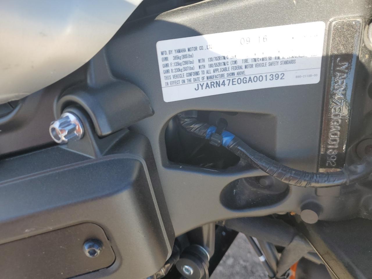 2016 Yamaha Xsr900 60Th Anniversary VIN: JYARN47E0GA001392 Lot: 79244554