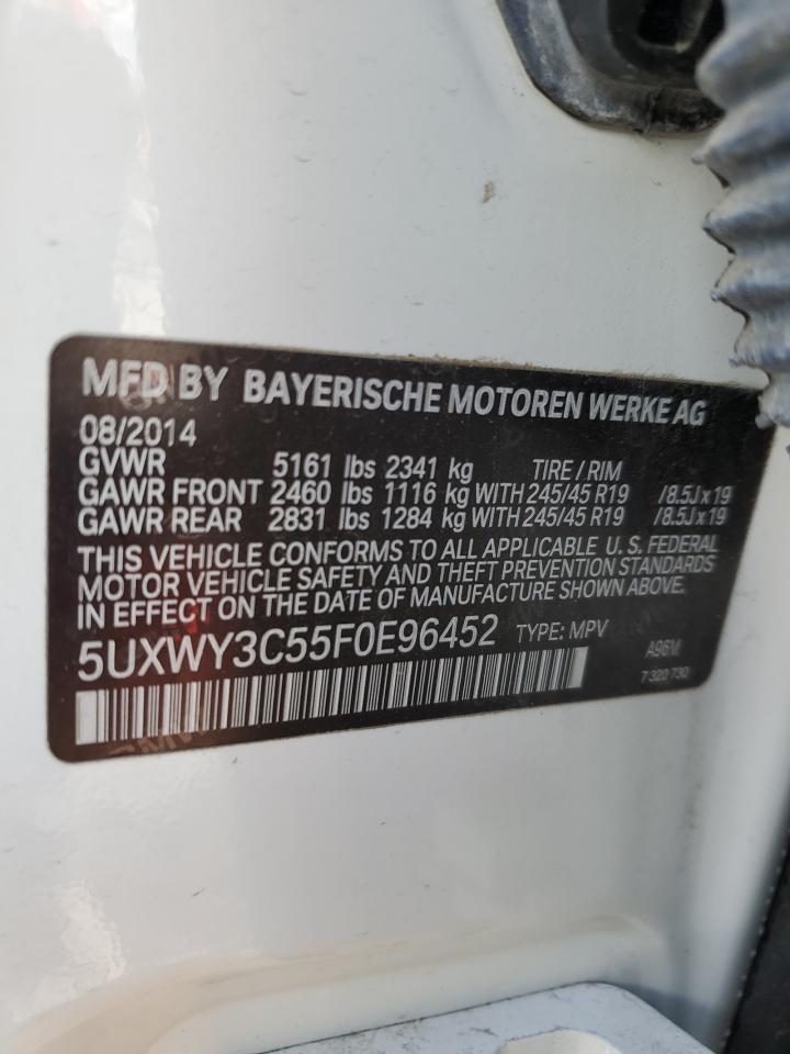 VIN 5UXWY3C55F0E96452 2015 BMW X3 no.13