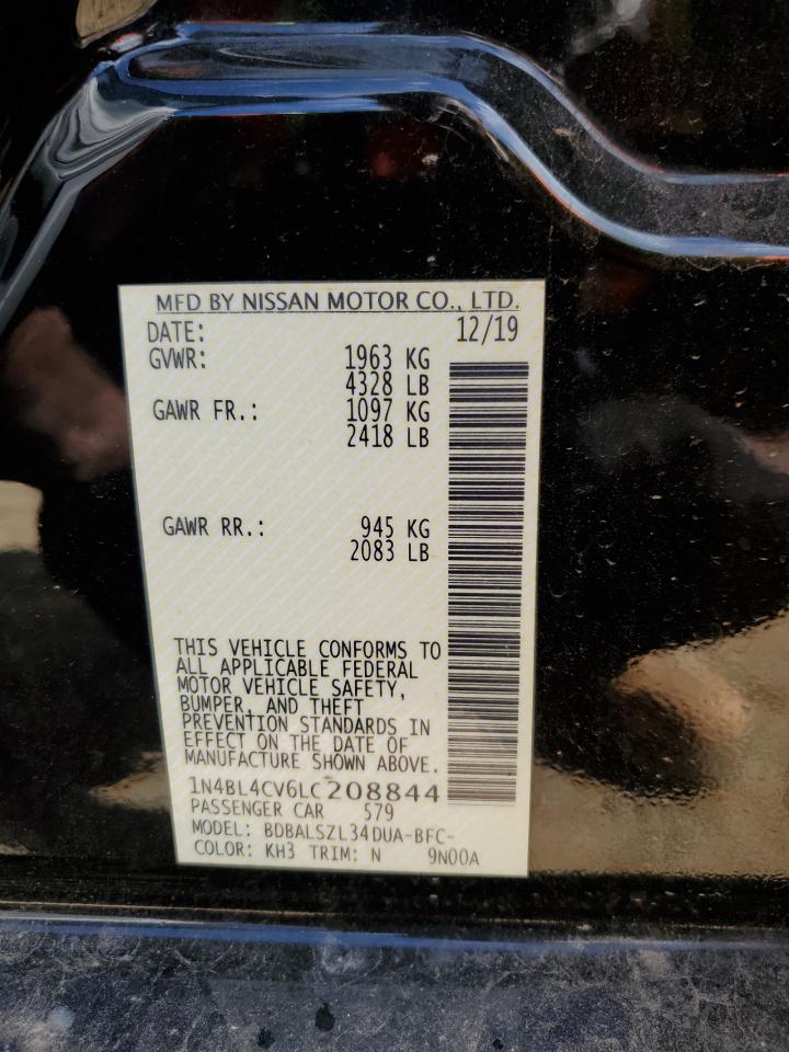 2020 Nissan Altima Sr VIN: 1N4BL4CV6LC208844 Lot: 80868764