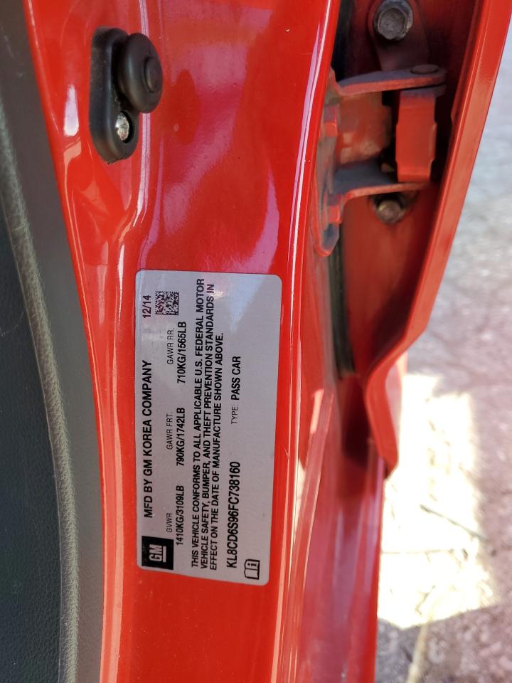 2015 Chevrolet Spark 1Lt VIN: KL8CD6S96FC738160 Lot: 79769794