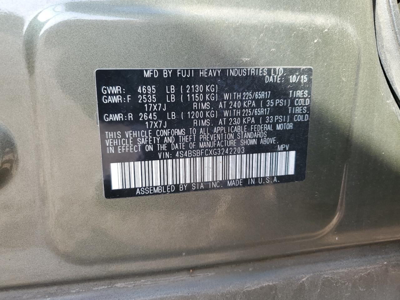 2016 Subaru Outback - Image 15