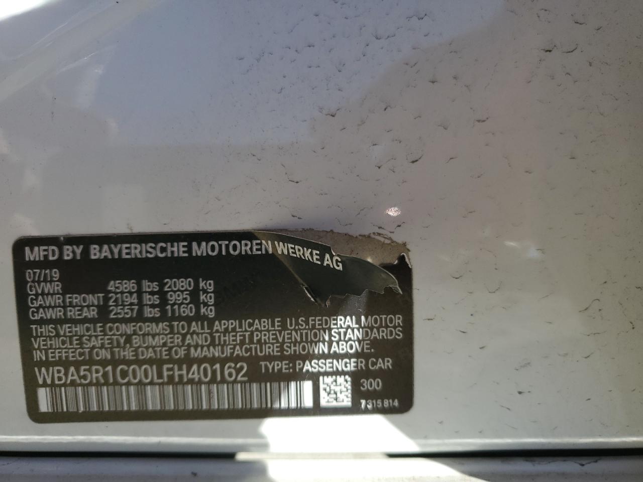 2020 BMW 330I VIN: WBA5R1C00LFH40162 Lot: 81056524