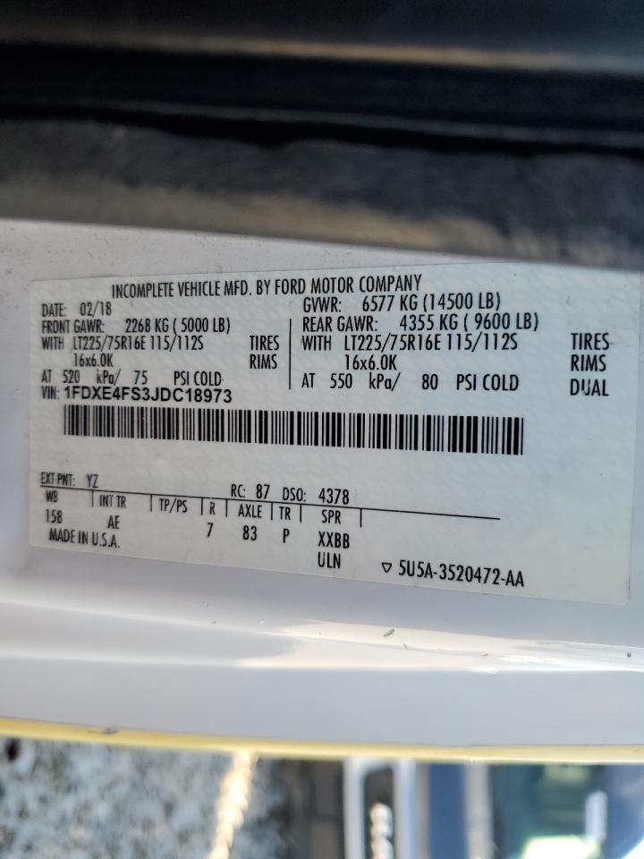 VIN: 1FDXE4FS3JDC18973 2018 FORD ALL Models