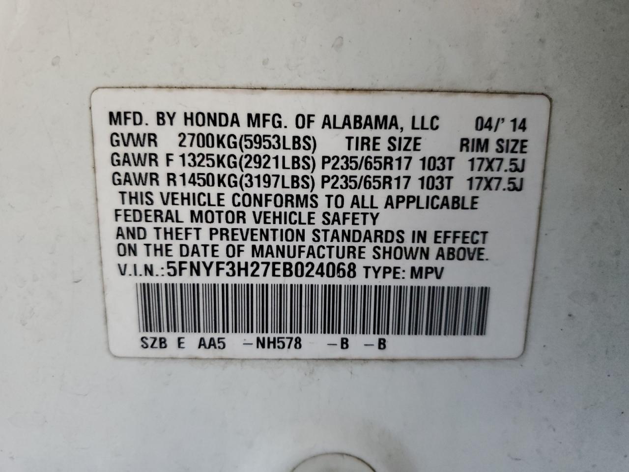 2014 Honda Pilot - Image 13
