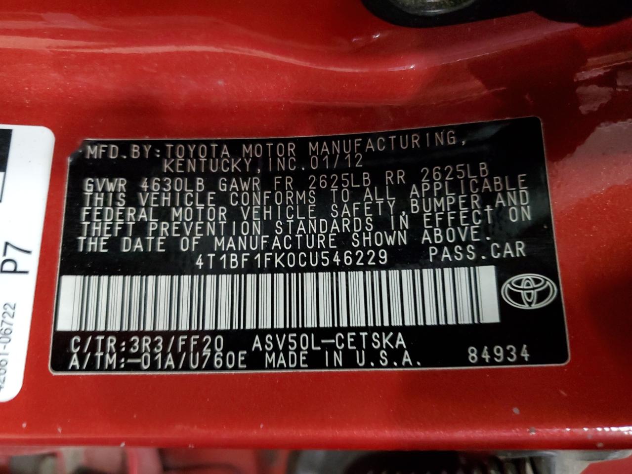 2012 Toyota Camry - Image 12