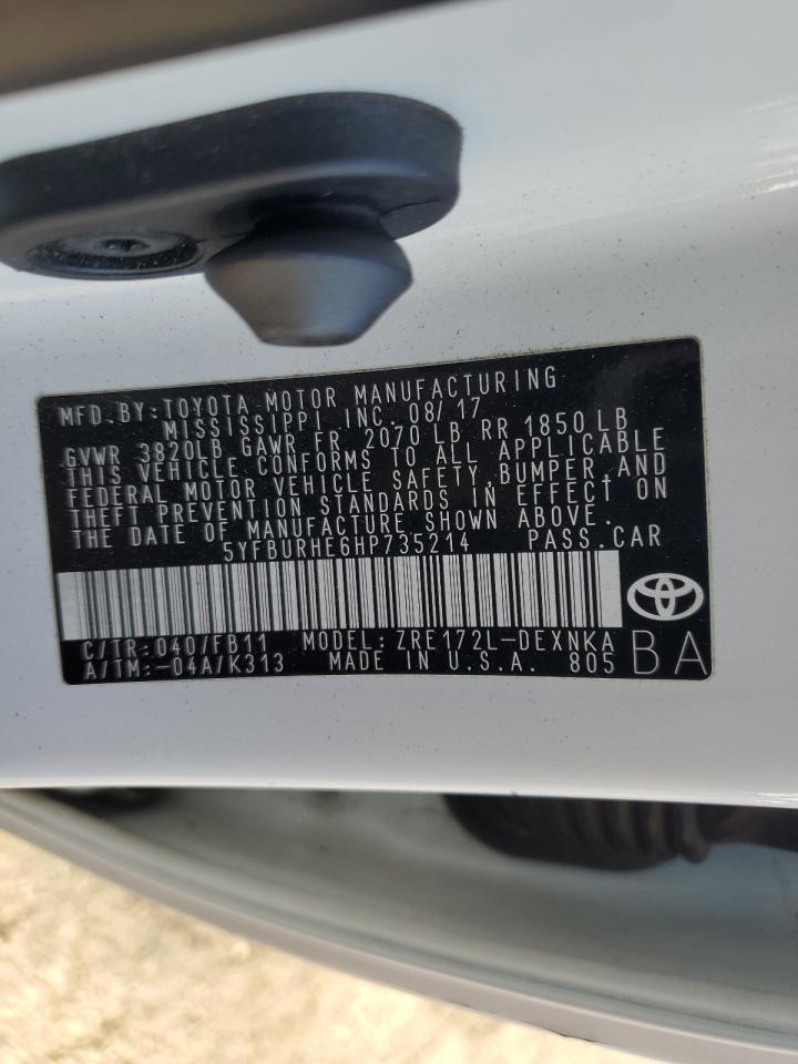 VIN 5YFBURHE6HP735214 2017 TOYOTA COROLLA no.12