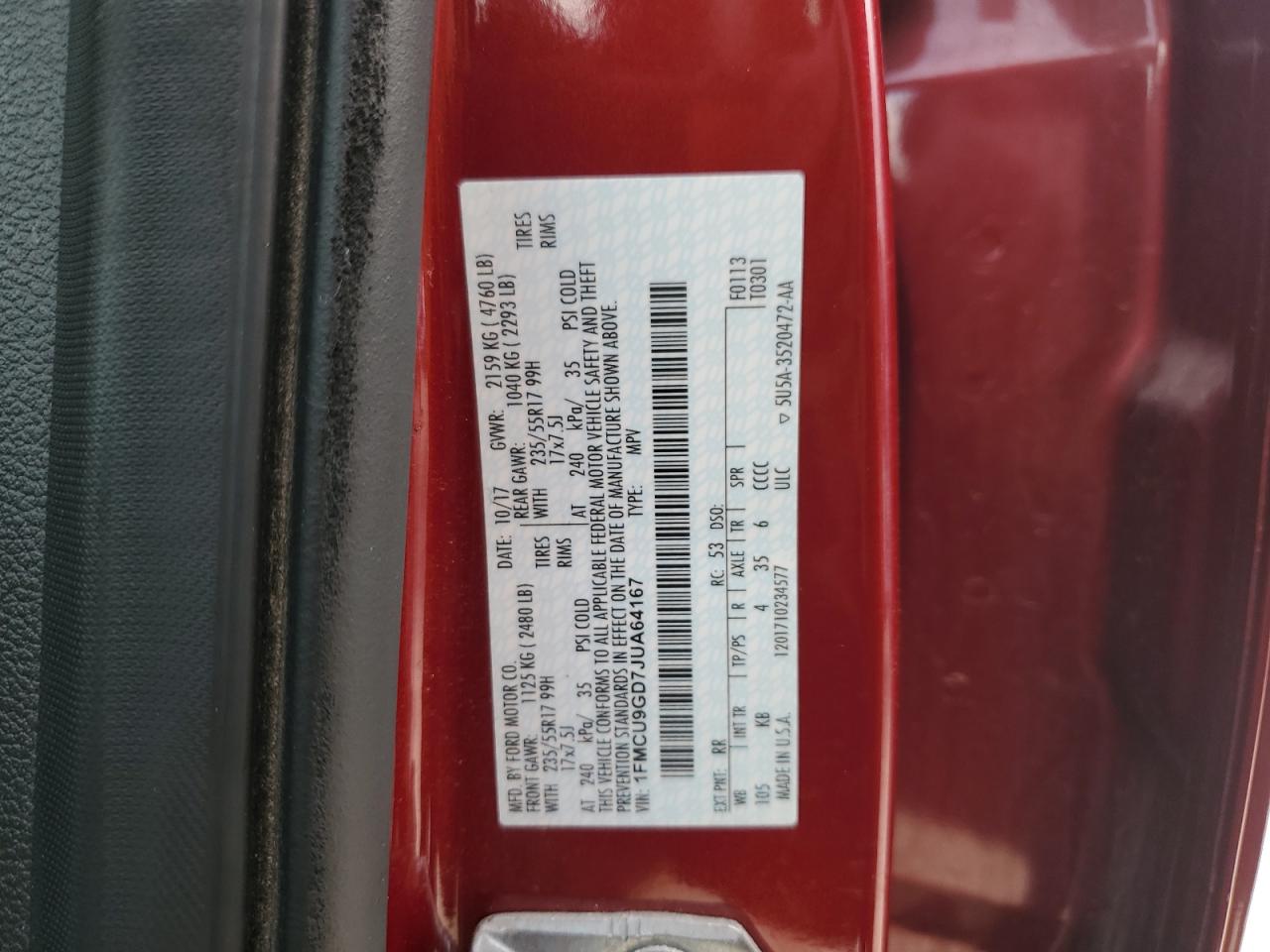 1FMCU9GD7JUA64167 2018 FORD ESCAPE - Image 15