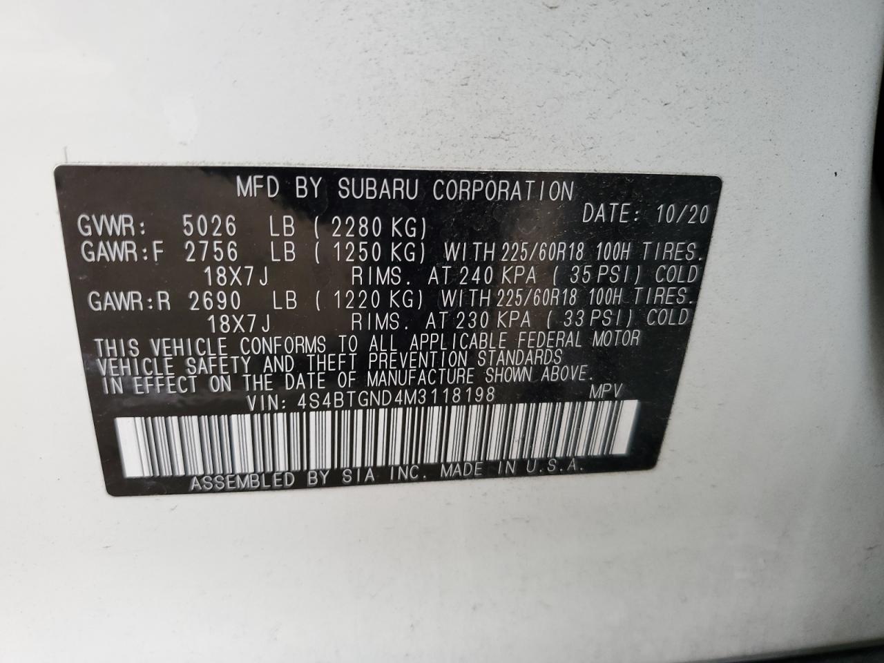 2021 Subaru Outback - Image 12