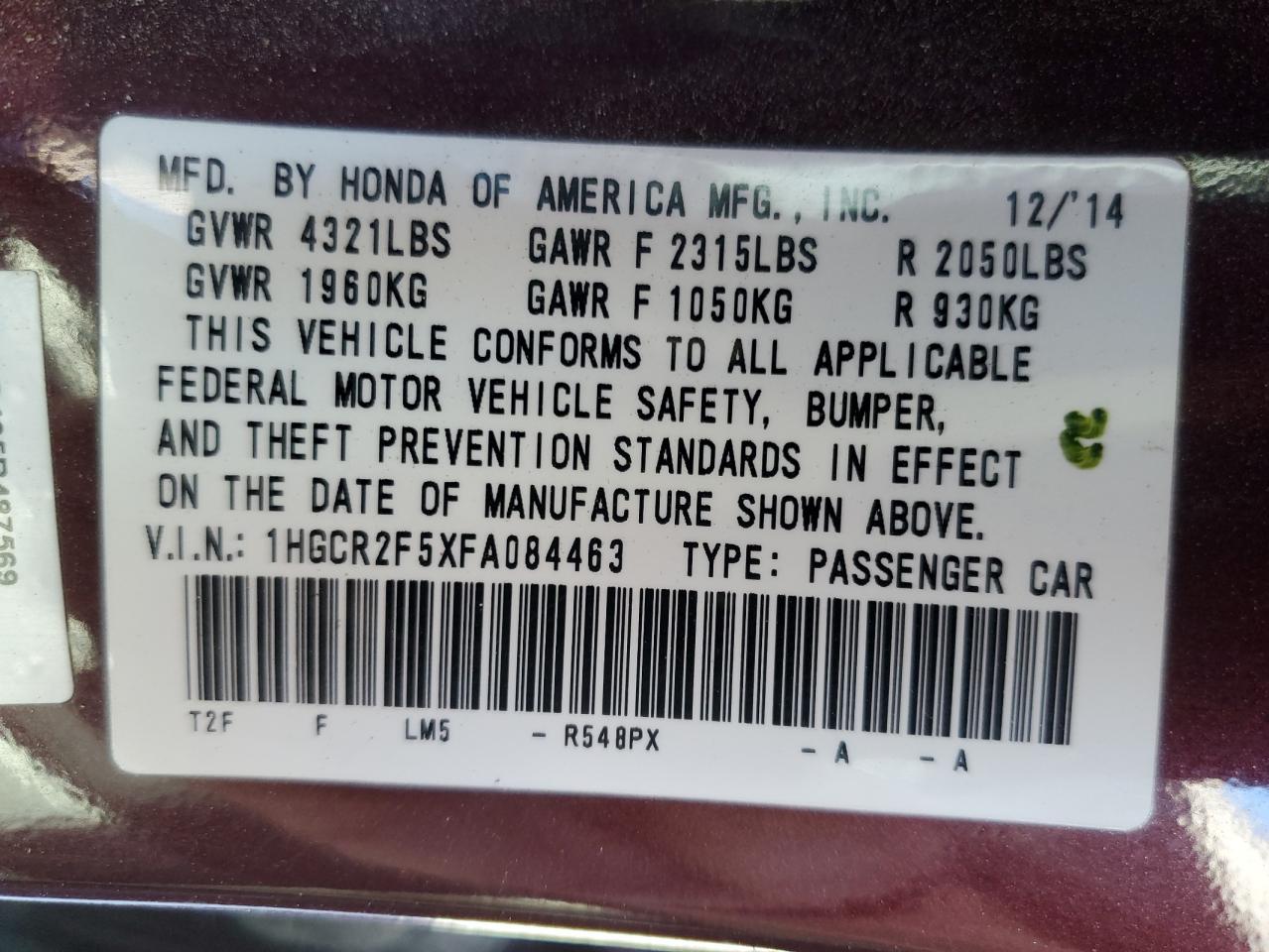 2015 Honda Accord - Image 14