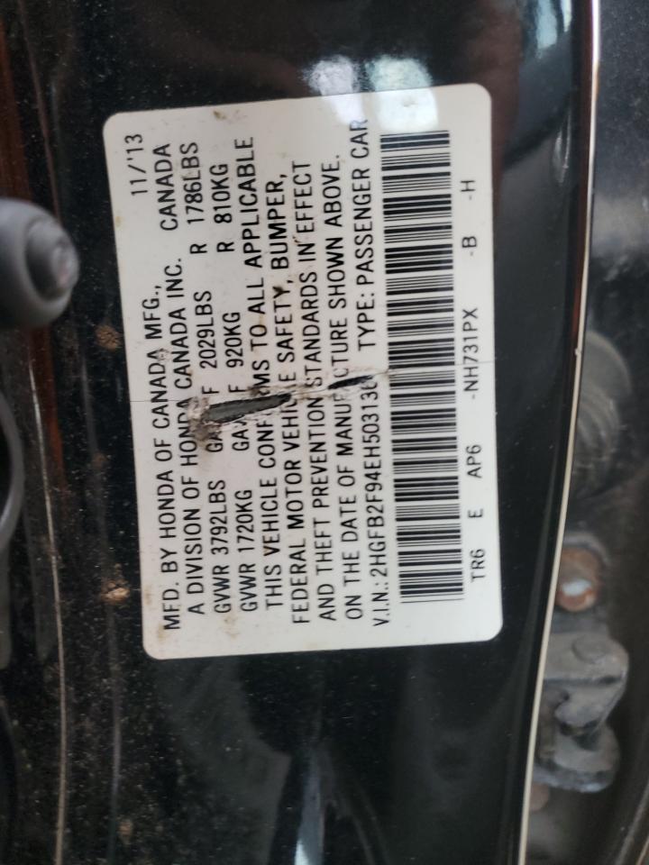 VIN 2HGFB2F94EH503136 2014 HONDA CIVIC no.12