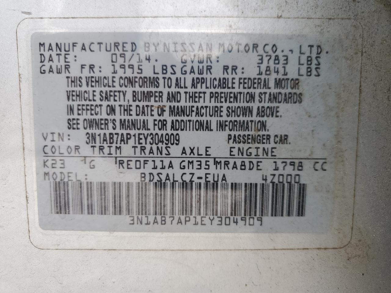 2014 Nissan Sentra - Image 14