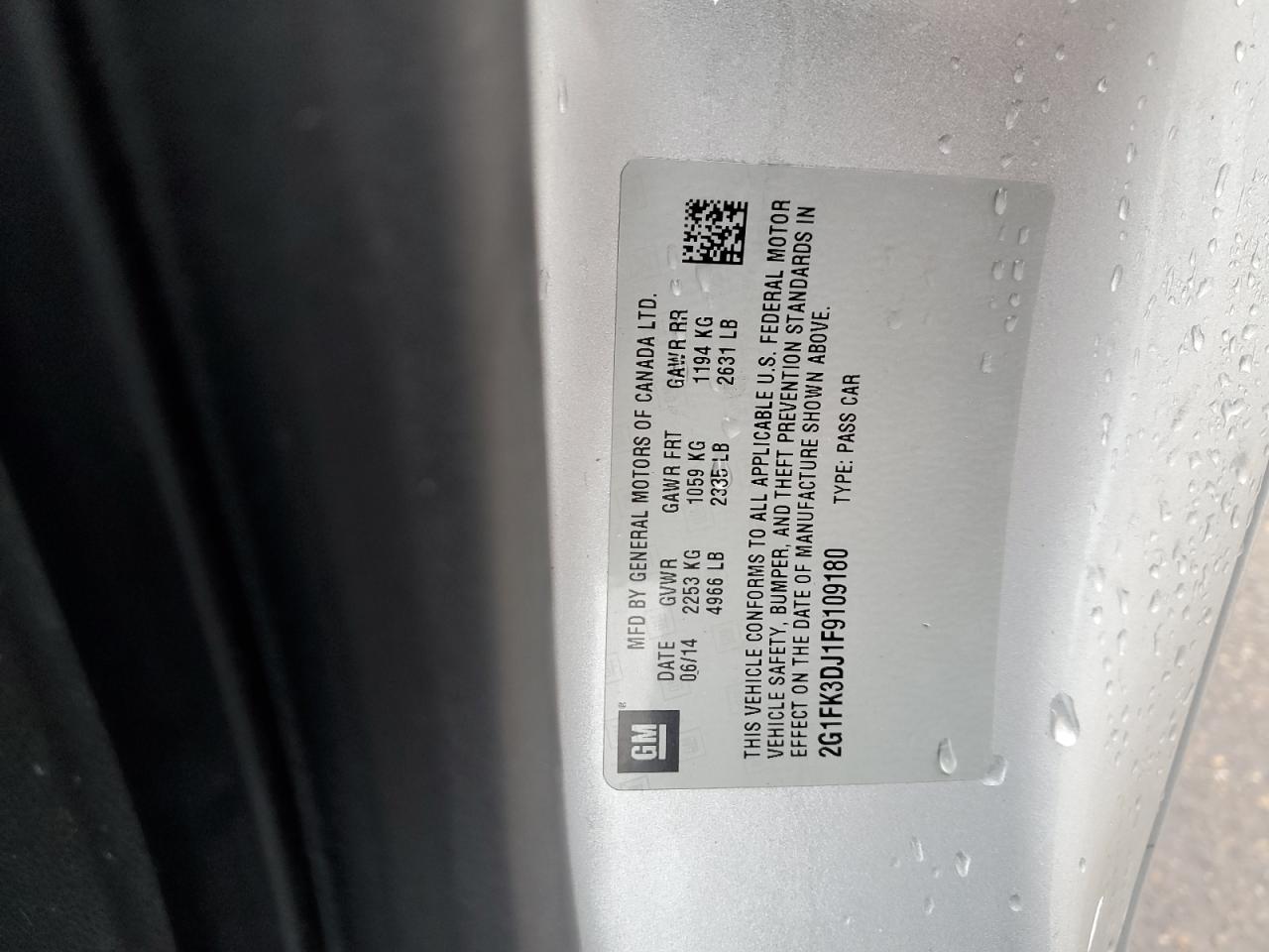 2015 Chevrolet Camaro 2Ss VIN: 2G1FK3DJ1F9109180 Lot: 79484654