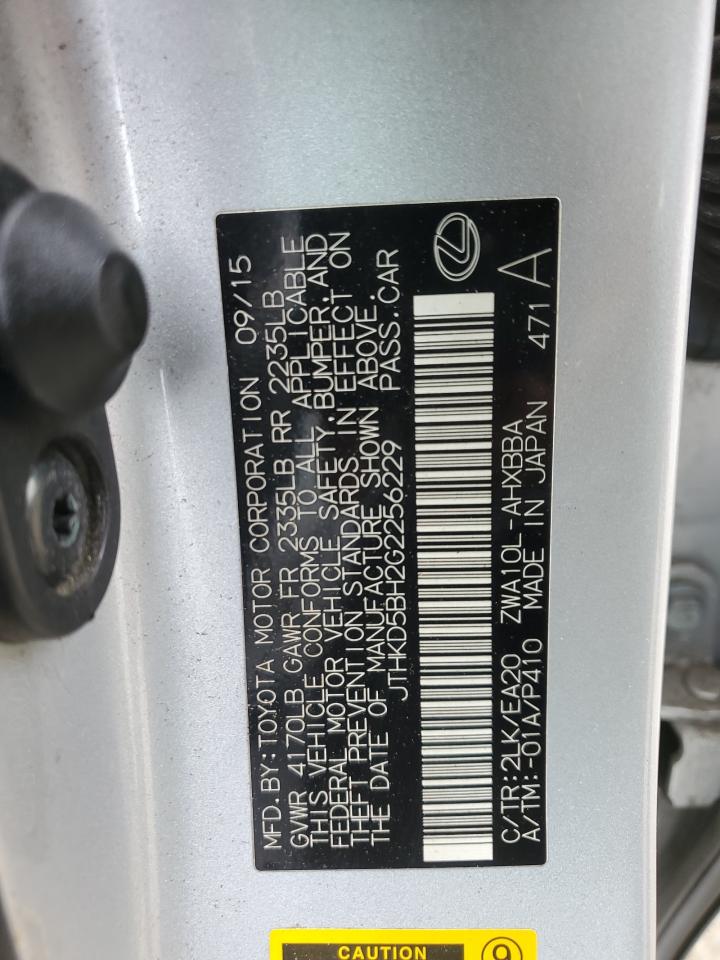 2016 Lexus Ct 200 VIN: JTHKD5BH2G2256229 Lot: 81379284