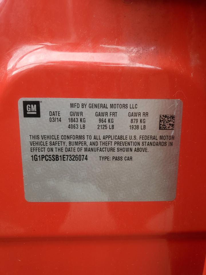 2014 Chevrolet Cruze Lt VIN: 1G1PC5SB1E7326074 Lot: 78761384