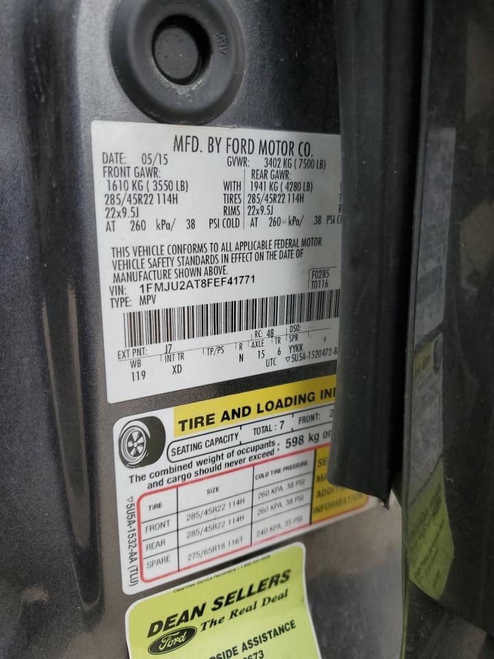 2015 Ford Expedition Limited VIN: 1FMJU2AT8FEF41771 Lot: 82256264