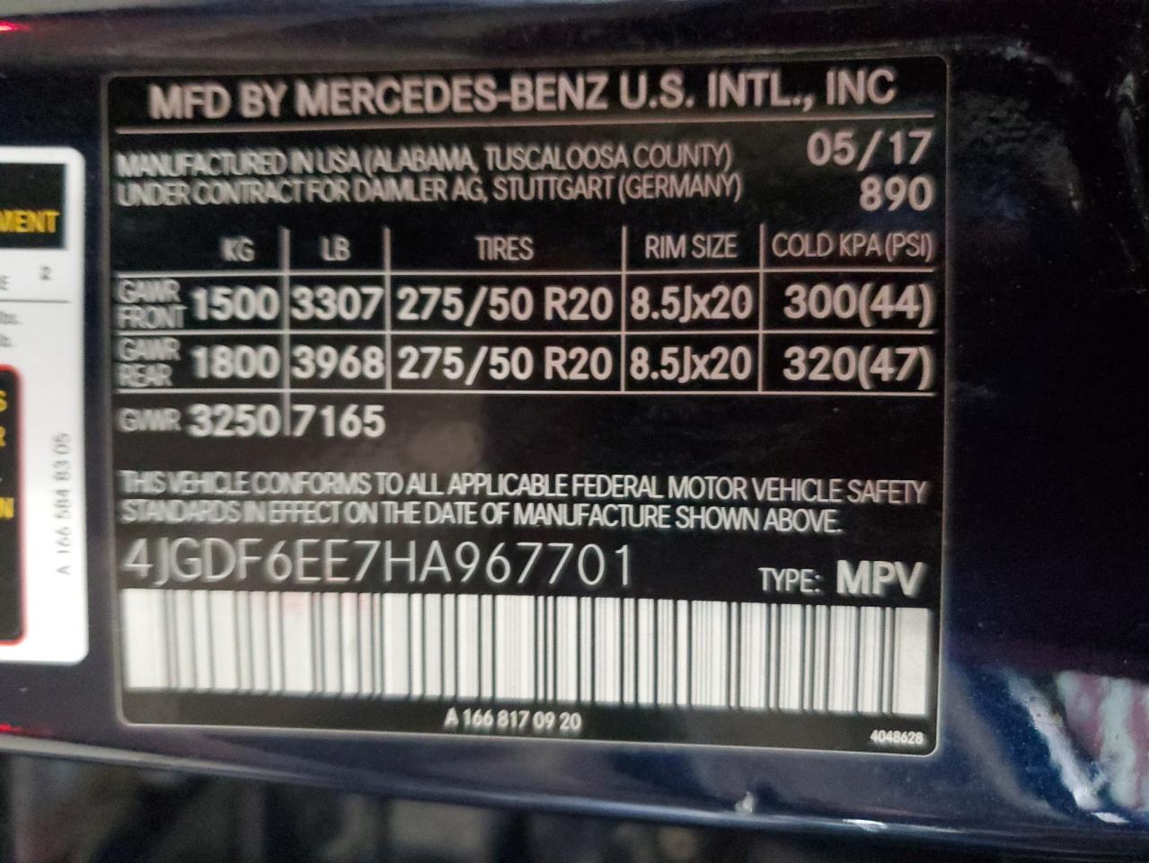 2017 Mercedes-Benz Gls 450 4Matic VIN: 4JGDF6EE7HA967701 Lot: 78590834