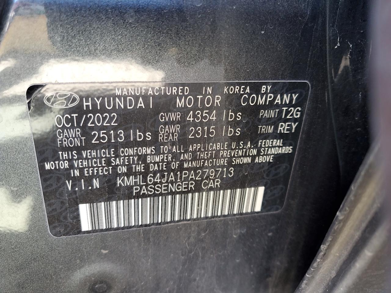 2023 Hyundai Sonata Sel VIN: KMHL64JA1PA279713 Lot: 80361284