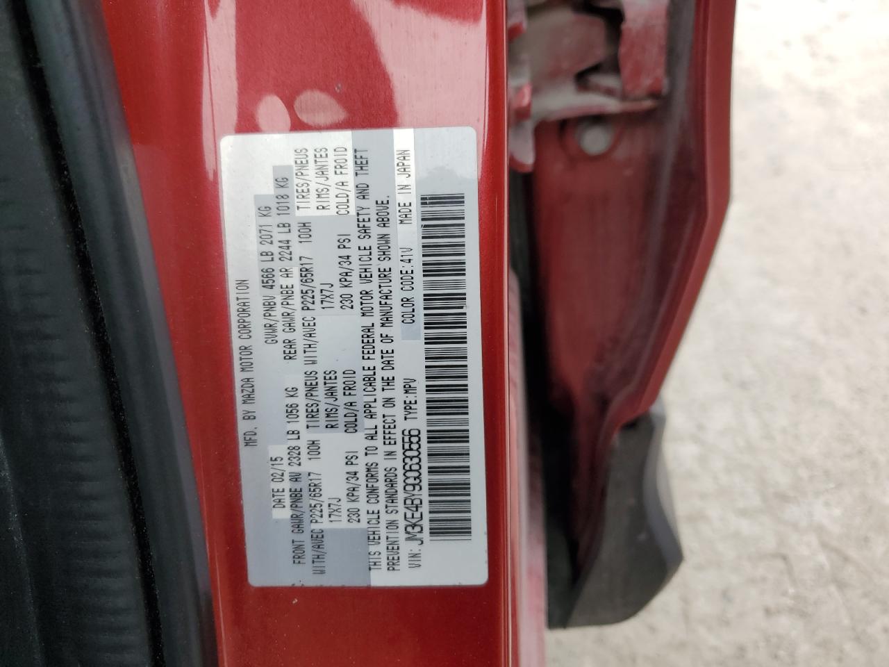 2016 Mazda Cx-5 Sport VIN: JM3KE4BY9G0630556 Lot: 80314694