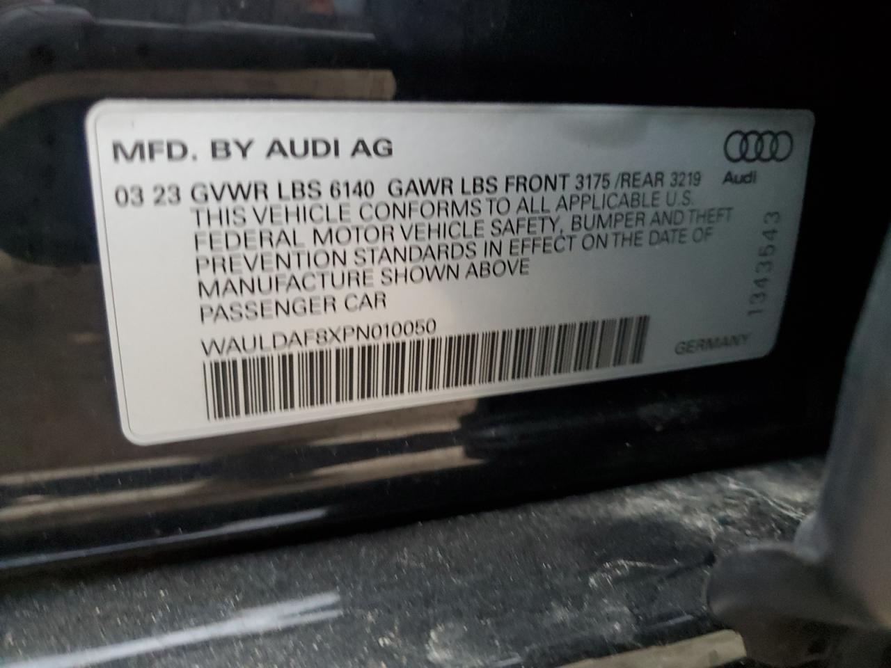 VIN WAULDAF8XPN010050 2023 AUDI A8 no.12