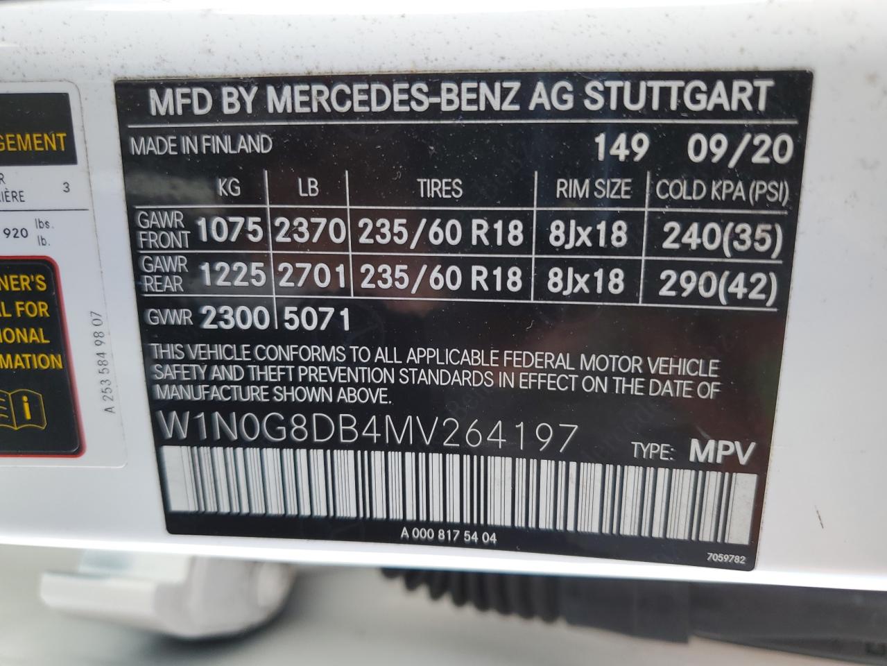 2021 Mercedes-Benz Glc 300 VIN: W1N0G8DB4MV264197 Lot: 76493564