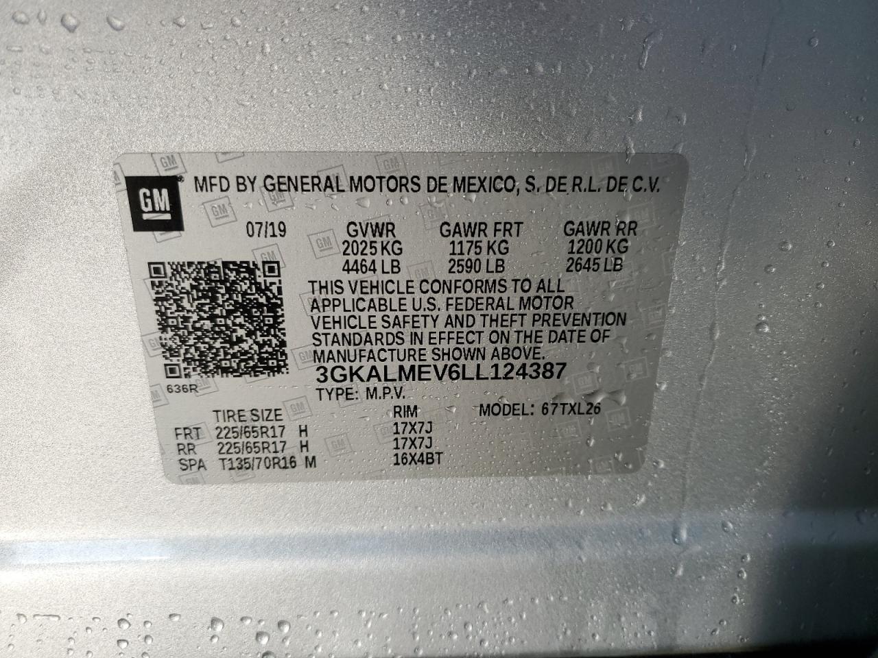 VIN 3GKALMEV6LL124387 2020 GMC TERRAIN no.13