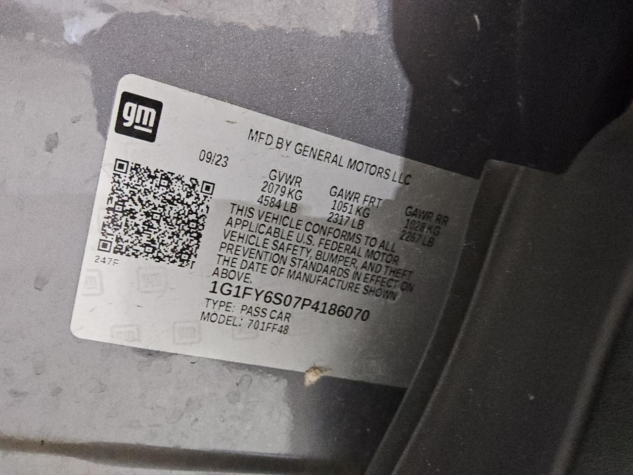 VIN 1G1FY6S07P4186070 2023 CHEVROLET BOLT no.13