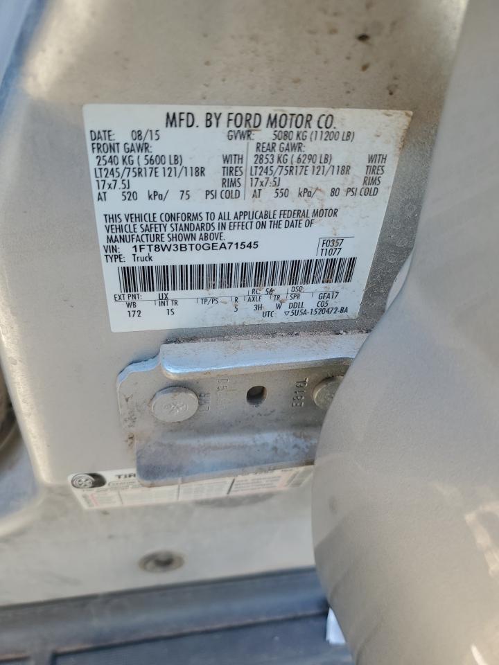 VIN 1FT8W3BT0GEA71545 2016 FORD F350 no.12