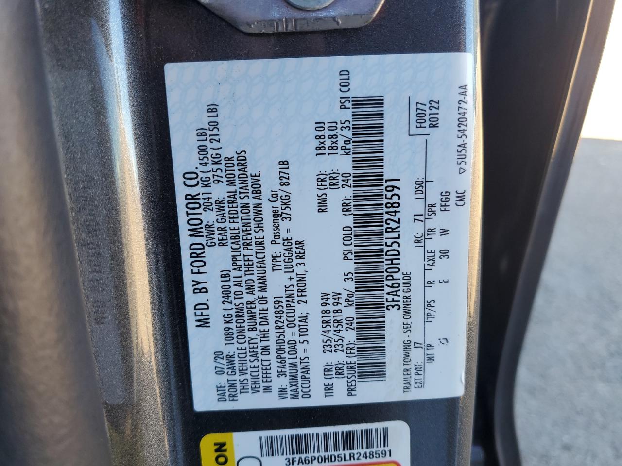 2020 Ford Fusion - Image 12