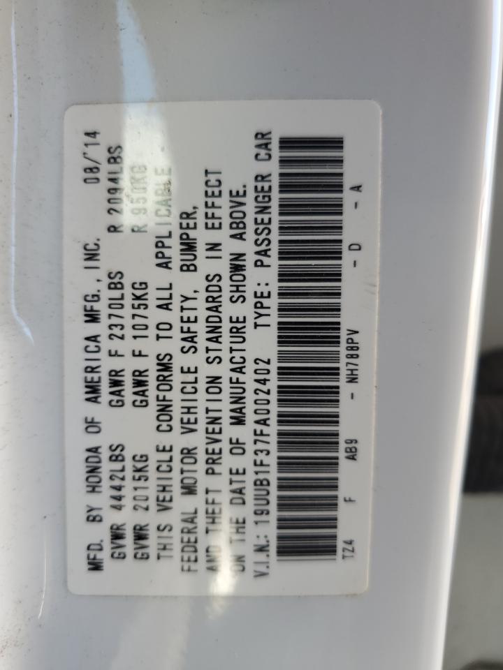 VIN 19UUB1F37FA002402 2015 ACURA TLX no.13