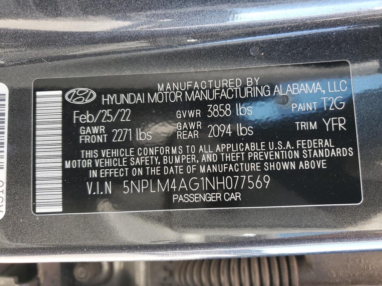 2022 Hyundai Elantra Sel VIN: 5NPLM4AG1NH077569 Lot: 80719884