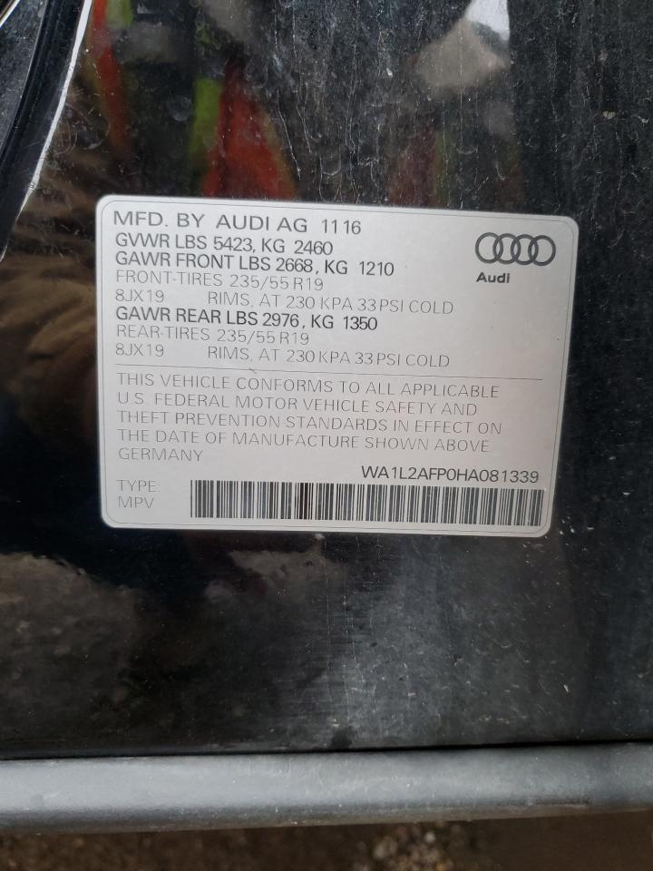 2017 Audi Q5 Premium Plus VIN: WA1L2AFP0HA081339 Lot: 79315274