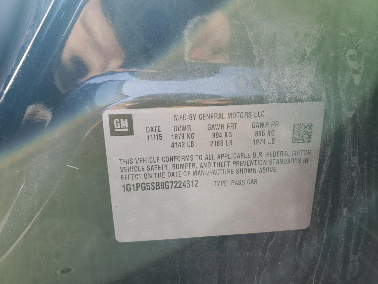 2016 Chevrolet Cruze Limited Ltz VIN: 1G1PG5SB8G7224312 Lot: 84929125