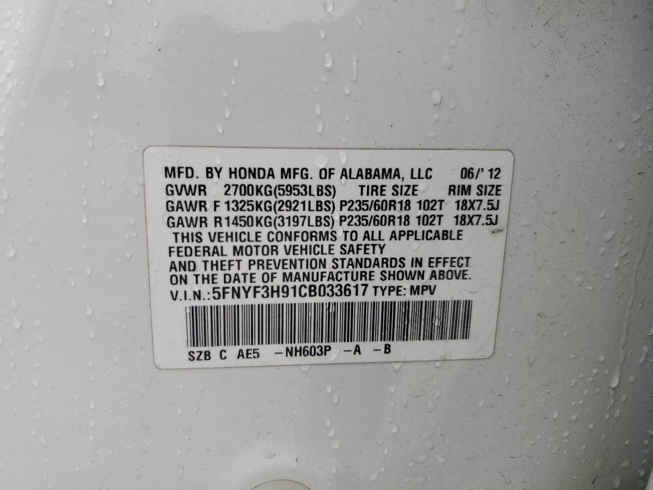 2012 Honda Pilot - Image 13