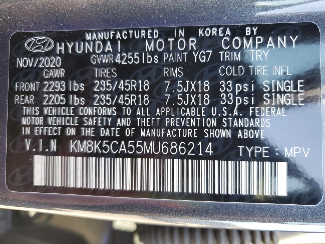 2021 Hyundai Kona Ultimate VIN: KM8K5CA55MU686214 Lot: 81067424