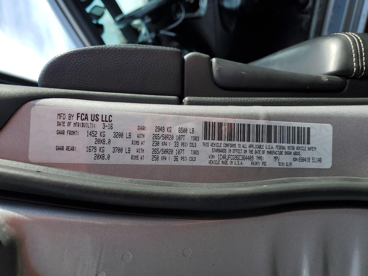 2016 Jeep Grand Cherokee - Image 13