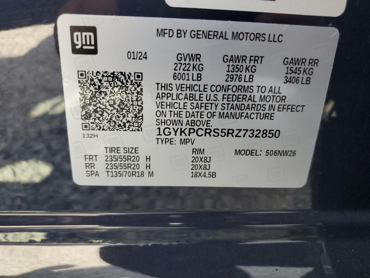 VIN 1GYKPCRS5RZ732850 2024 CADILLAC XT6 no.14