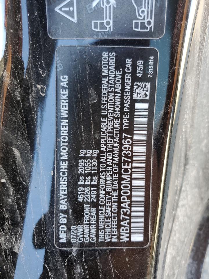 2021 BMW 430Xi VIN: WBA73AP00MCE73967 Lot: 75868144
