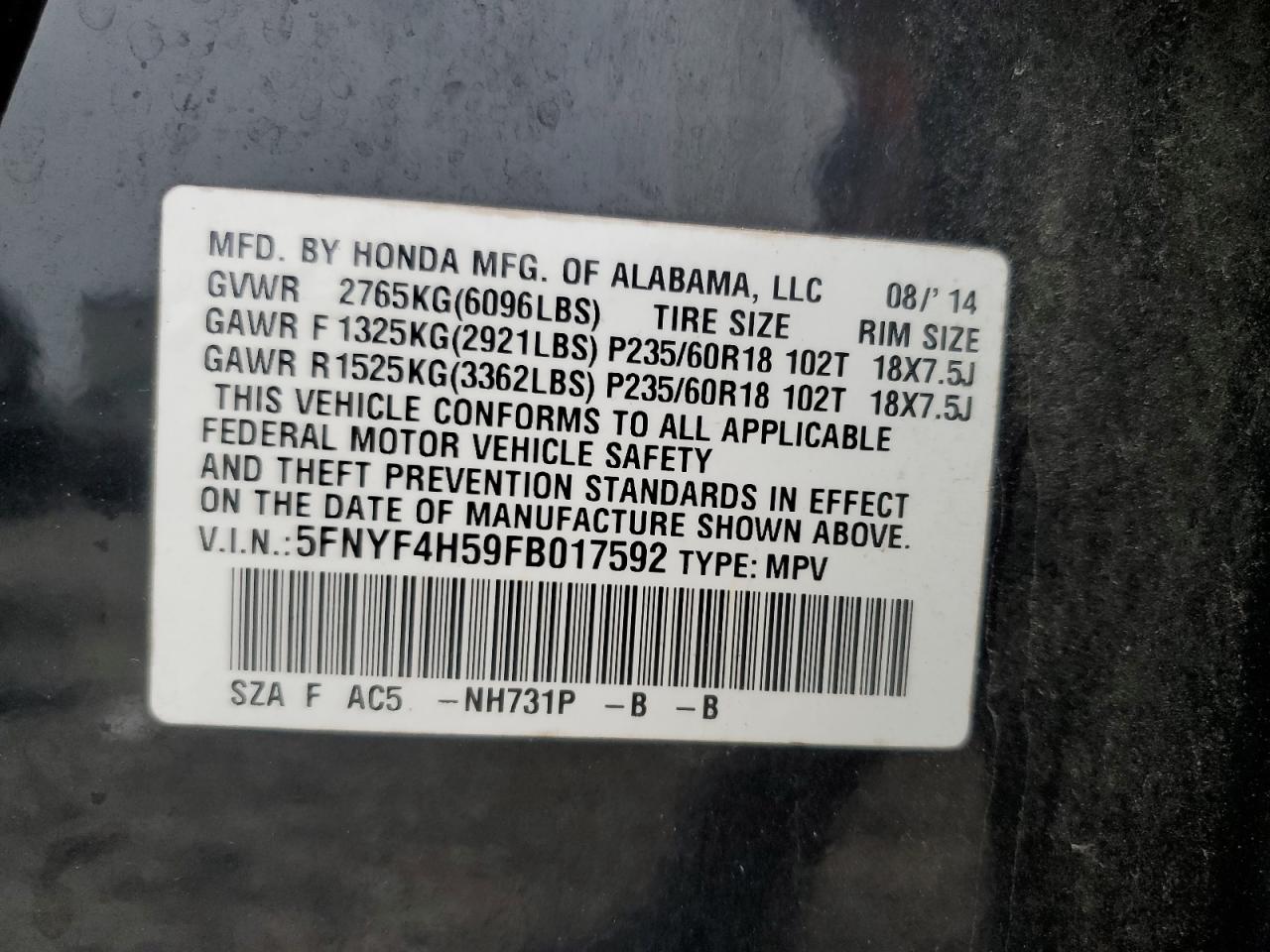 2015 Honda Pilot - Image 13