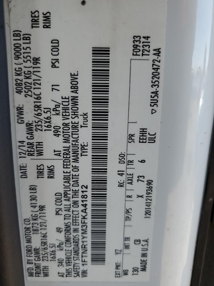 2015 Ford Transit T-250 VIN: 1FTNR1YM3FKA41812 Lot: 79069584