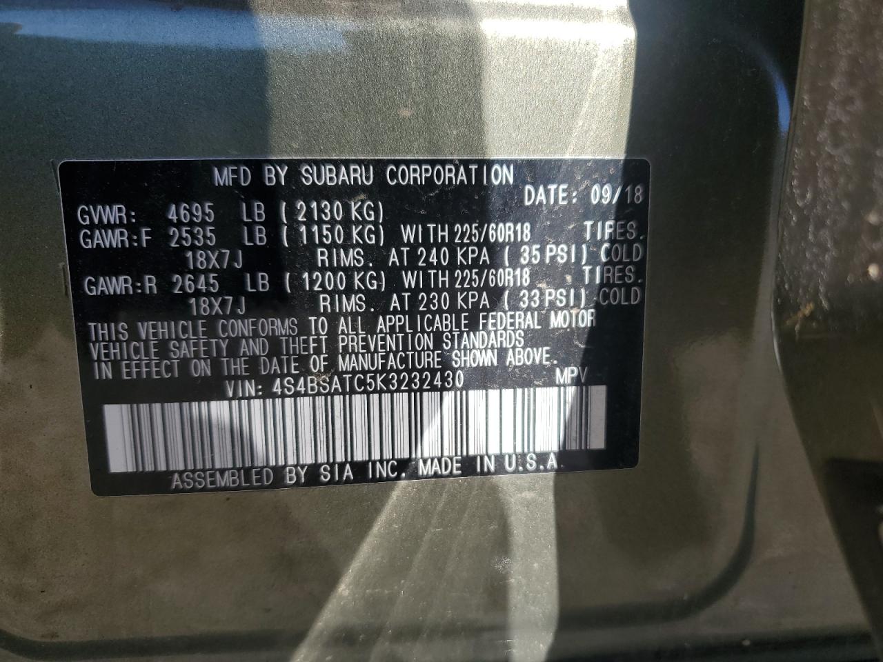 2019 Subaru Outback - Image 15