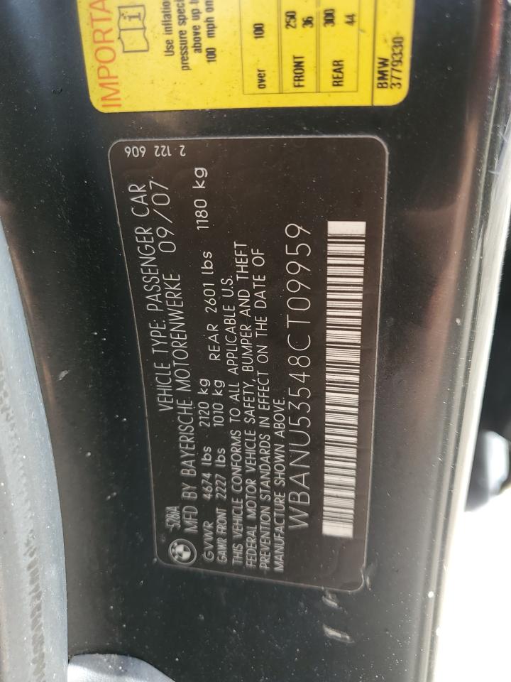 2008 BMW 528 I VIN: WBANU53548CT09959 Lot: 82828634