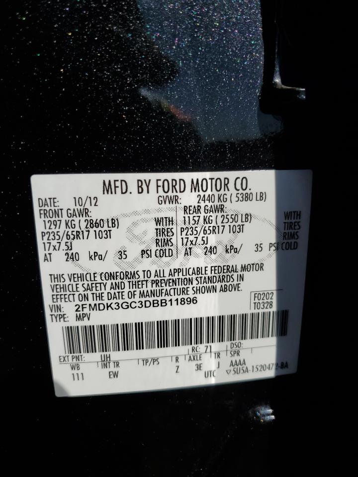 2013 Ford Edge Se VIN: 2FMDK3GC3DBB11896 Lot: 79487384