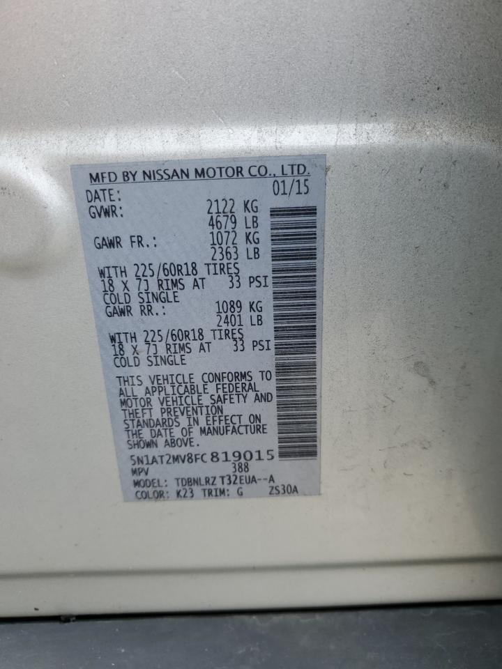 5N1AT2MV8FC819015 2015 NISSAN ROGUE - Image 15