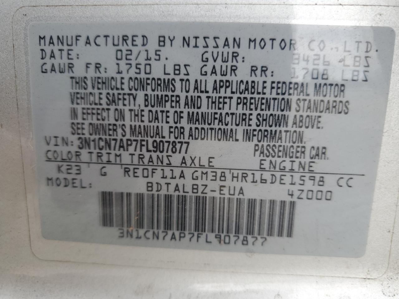 2015 Nissan Versa - Image 12