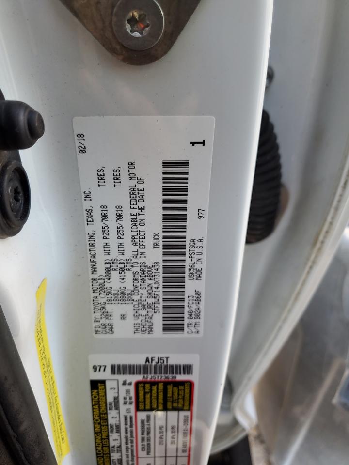 VIN 5TFDW5F14JX731438 2018 TOYOTA TUNDRA no.12