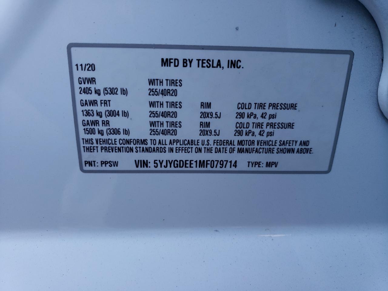 VIN 5YJYGDEE1MF079714 2021 TESLA MODEL Y no.13