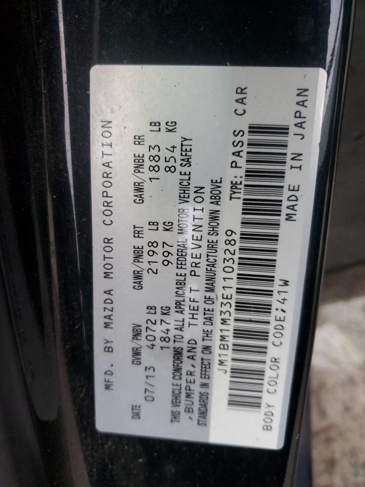 2014 Mazda 3 Grand Touring VIN: JM1BM1M33E1103289 Lot: 80611634