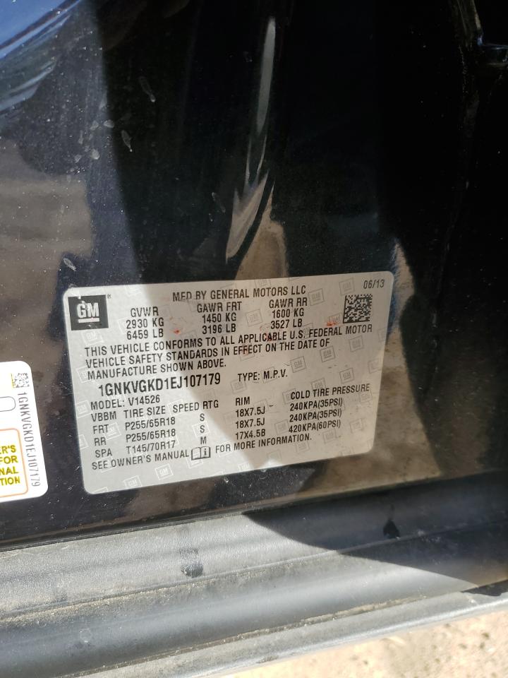 2014 Chevrolet Traverse Lt VIN: 1GNKVGKD1EJ107179 Lot: 80699574